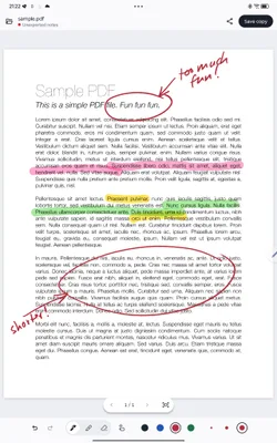 Asterinked annotating a PDF with handwritten ink and highlights