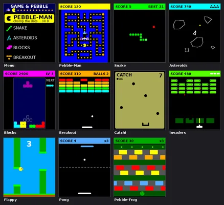 Game & Pebble screen previews